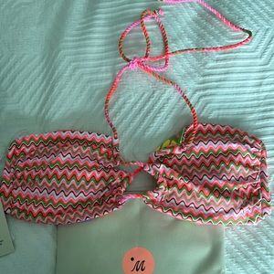 Maaji Pink Geo Print bikini top